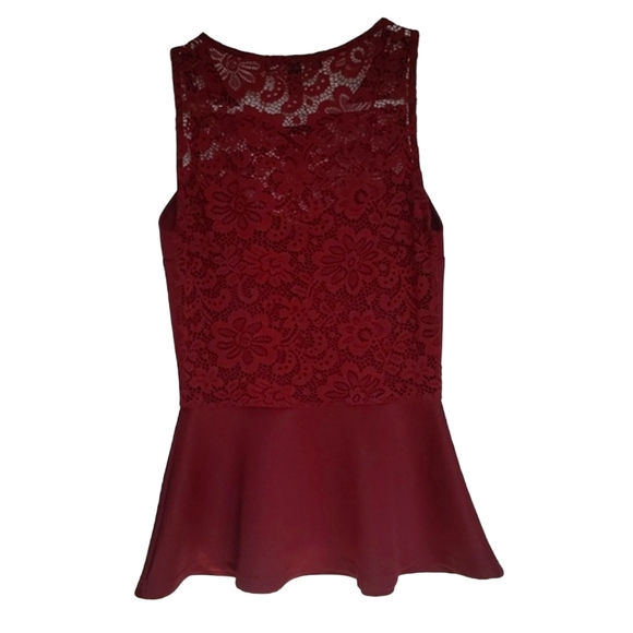 Streetwear Society Burgandy lace tank top size S/P/C - Picture 3 of 8